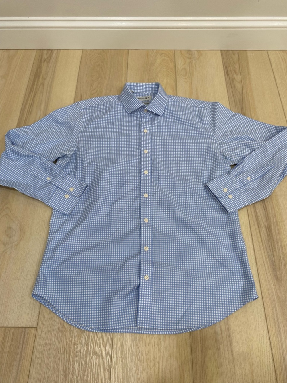 Twillory Check Traditional Non Iron Safe Cotton Button Up Shirt Men 16.5 34/35
